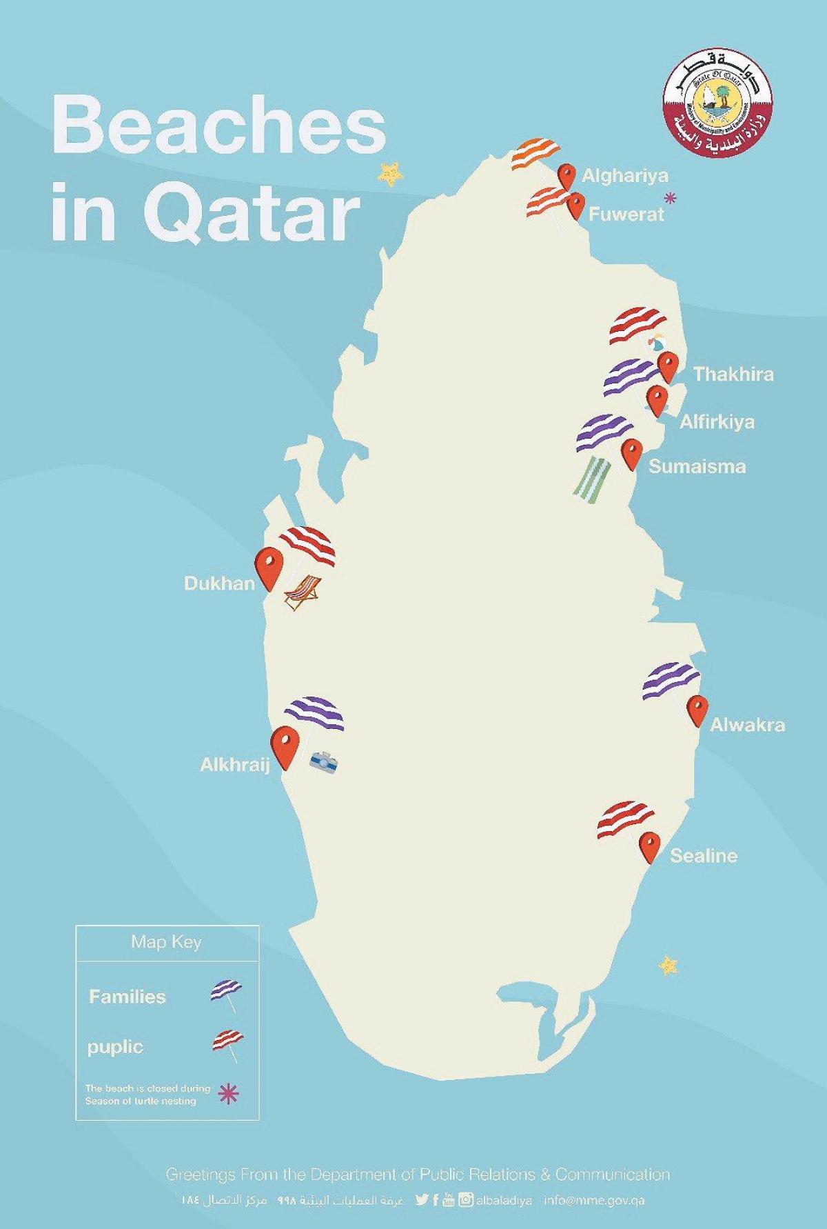 Al ghariya plaža Katar karti